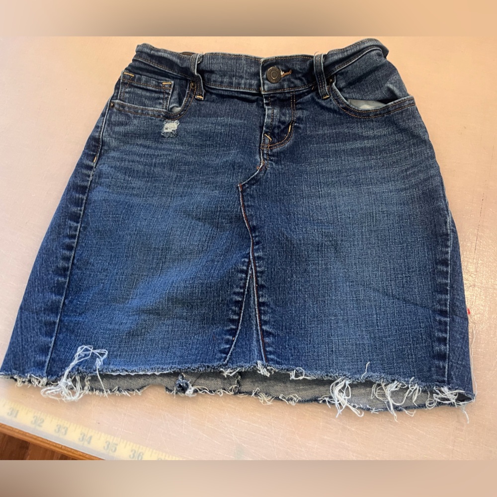 Custom made jean skirt from pants.